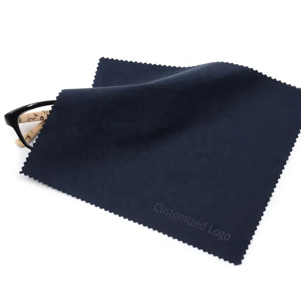 

Hot Stamping Optical Microfiber Cleaning Cloth for glasses or mobile phone other screen, Blue and black