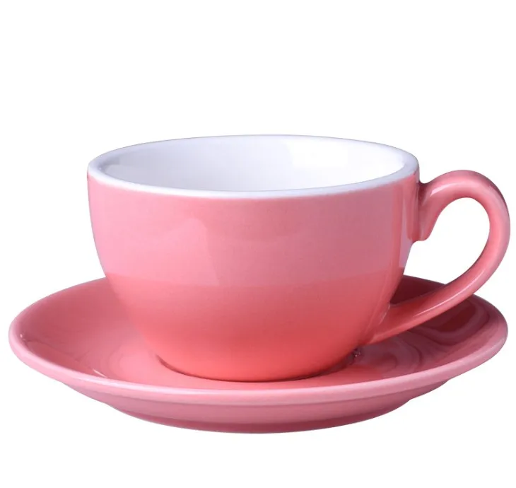 

American Cappuccino Coffee Cup with Saucer Set, European customization color matte mug