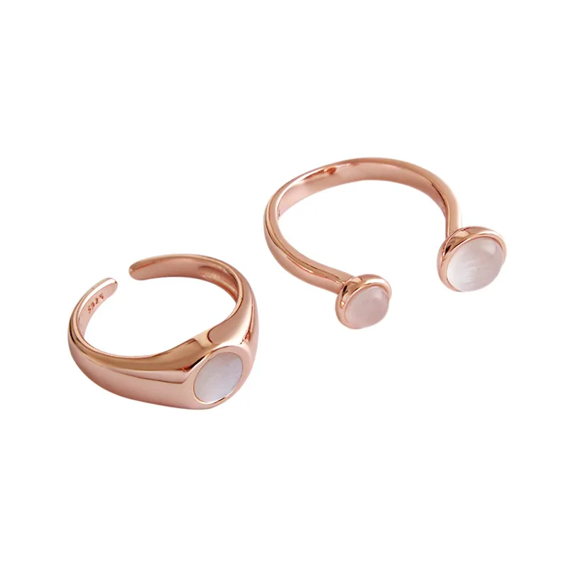 

gemstone rose gold plated sterling silver 925 base jewelry rose gold rings couple for women