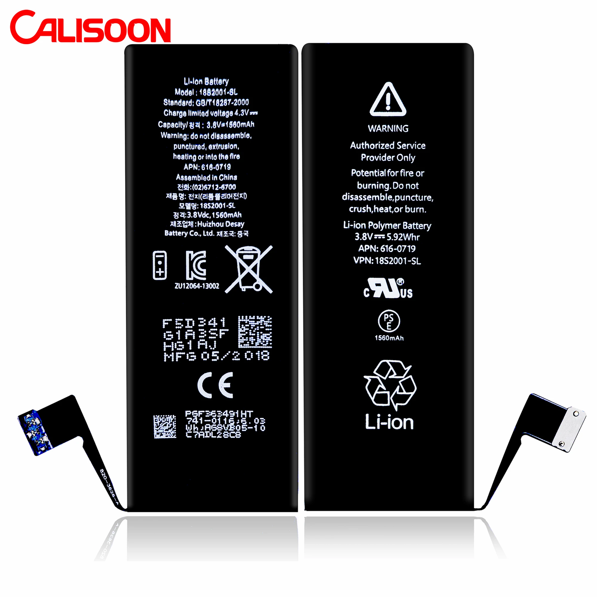 

Cell Phone 1560mAh Replacement Rechargeable Mobile Phone LI-ION Battery For Iphone 5s