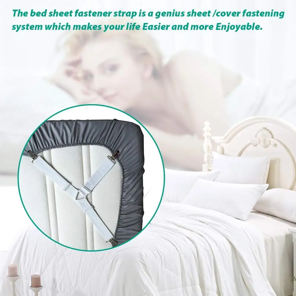 
YA SHINE Adjustable Bed Sheet Holder Straps Triangle Model Bed Sheet Fastener 