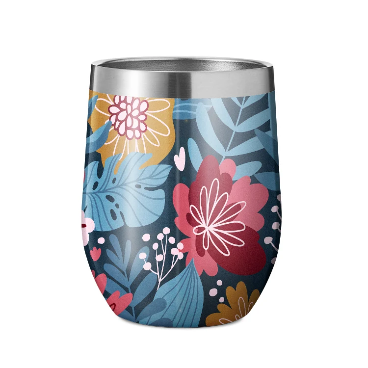 

Free Sample Stainless steel Wine Tumbler 12oz Double Wall Insulated Sublimation Vacuum Cup Coffee Tumbler With Lid, Customized colors acceptable