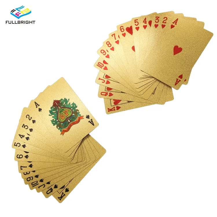 

Custom Plastic Water Proof Poker Golden Playing Cards, Black, yellow or customized