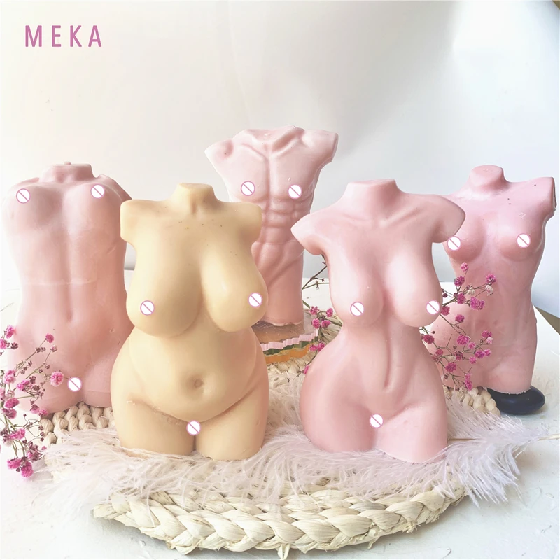 

L872 Big Size Man Curvy Girl 3D Art Sexy Naked Plump Woman Scented Wax Mould Female Human Body Statue Silicone Candle Molds, Stocked