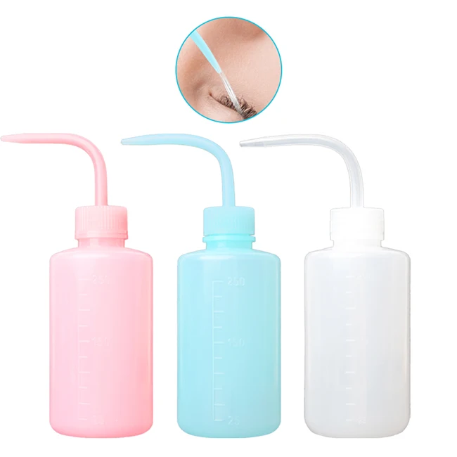 

Hot Selling 250ml Plastic Eyelash Cleaning Washing Bottle Lash Bath Rinse Bottle Squeeze Bottle