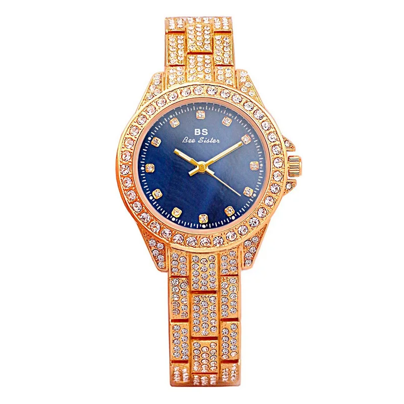 

2021 BS Women Buling Quartz Luxury Ladies Watch Diamond Watch Rose Gold Bracelet Women Watch Clock relogio feminino saati hours