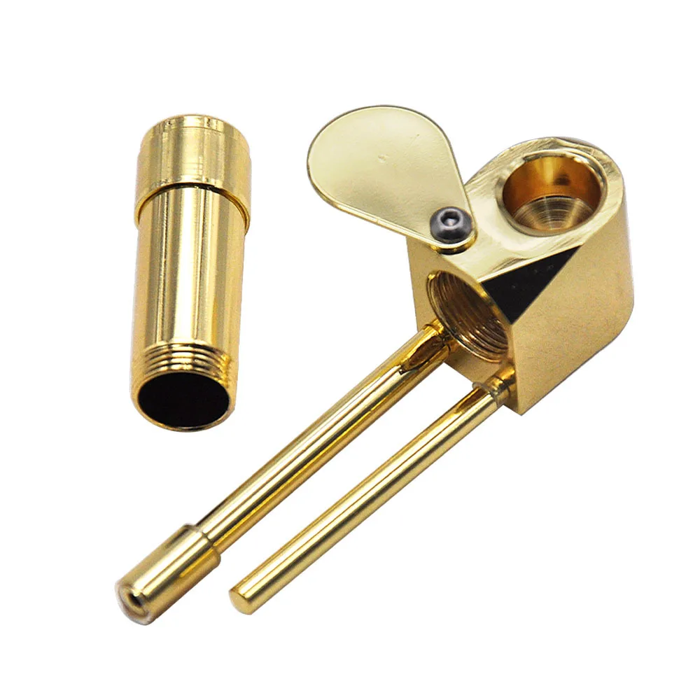 

2022 New Design Tobacco Brass Smoking Pipe  Metal Herb Smoking Accessories Pipe, Picture showed