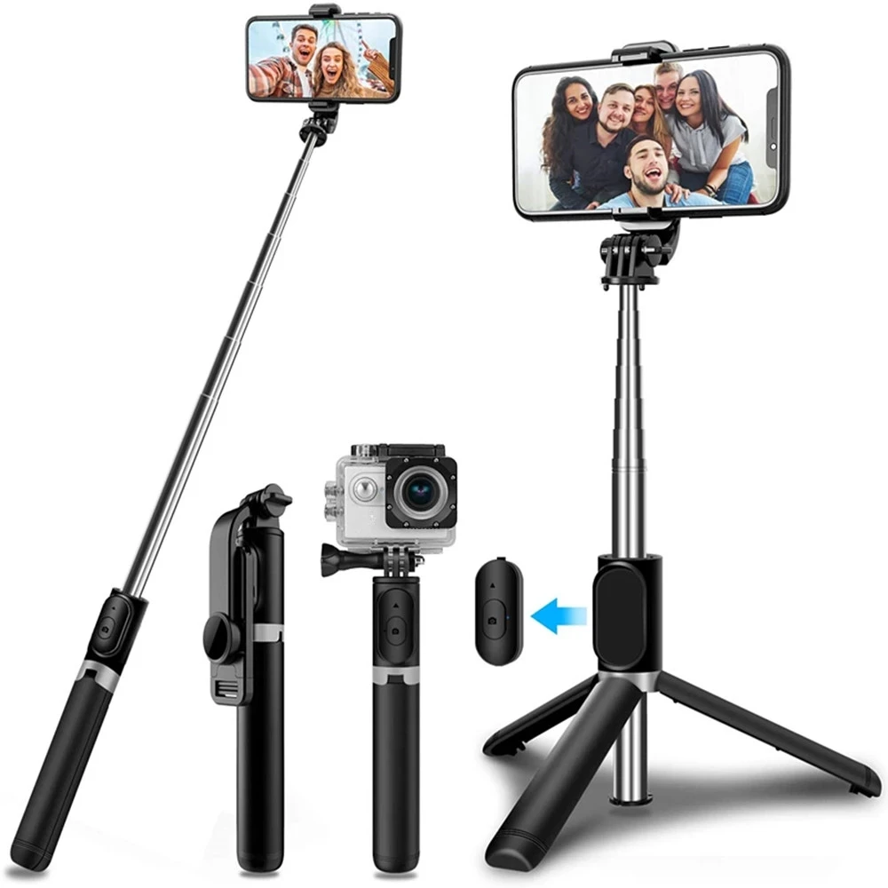 

Selfie Stick Foldable Mini Tripod For Phone With Fill Light Shutter Remote Control For IOS Android