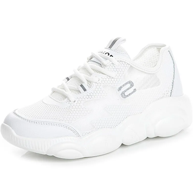 

Women Casual Shoes Fashion Breathable Walking Mesh Flat Shoes Woman White Sneakers Women 2019 Tenis Feminino Gym Shoes Sport