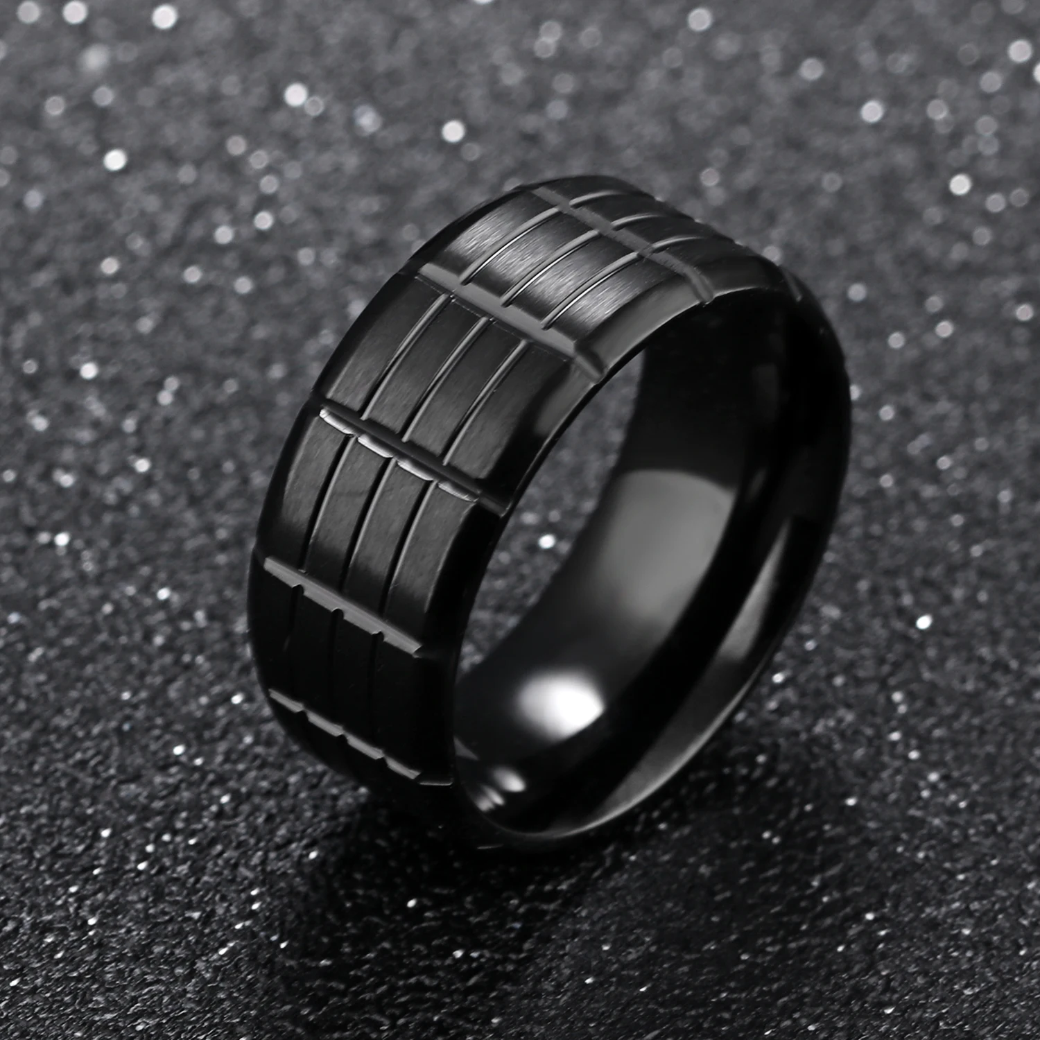 

Best Design Fashion Plain Charm Black Stainless Steel Ring For Male Men, Black,customized color