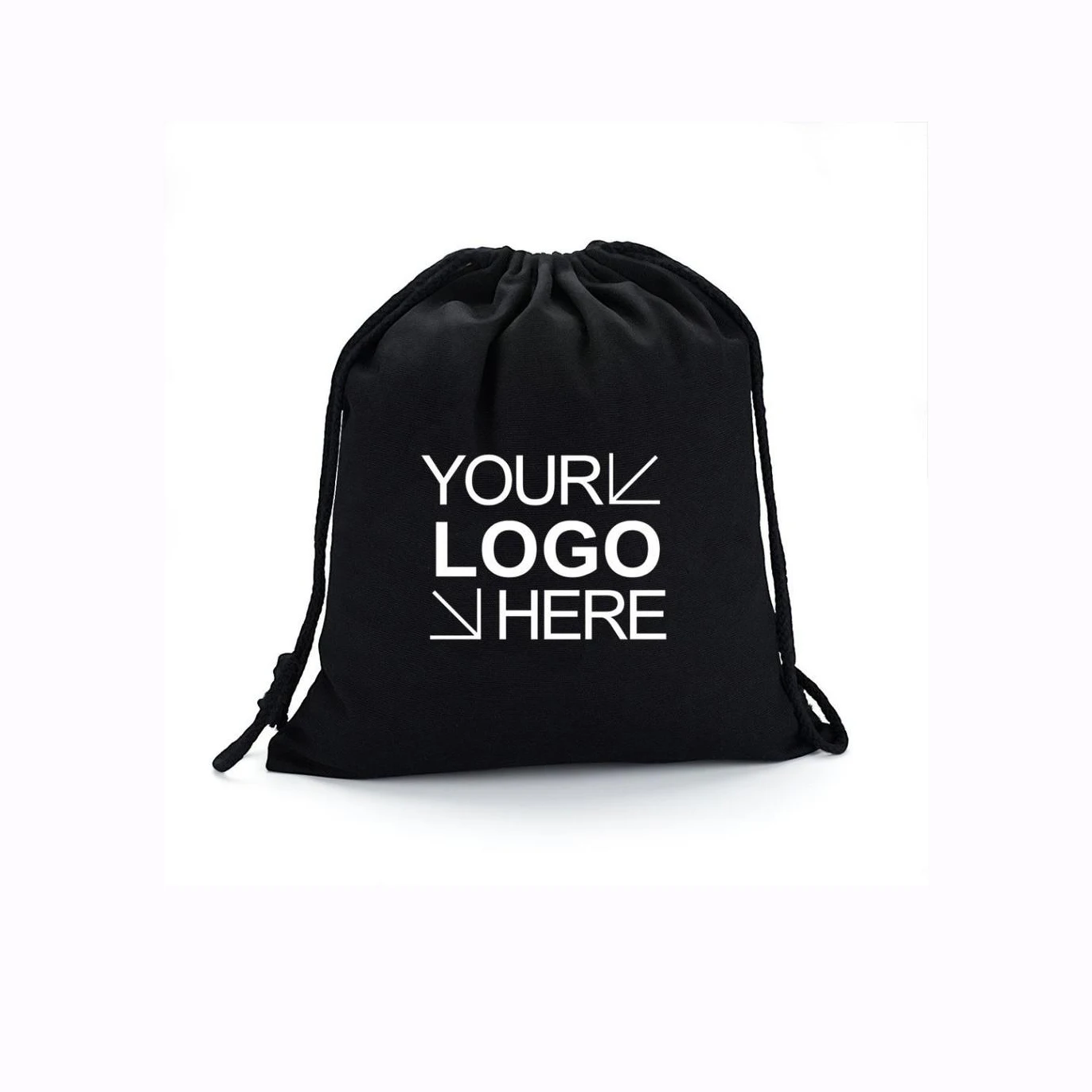 Customized Cheap Backpack for Kids Bag Black Fabric Sports Canvas Draw String Bag Drawstring Bag Accept Customized Logo CN;ZHE