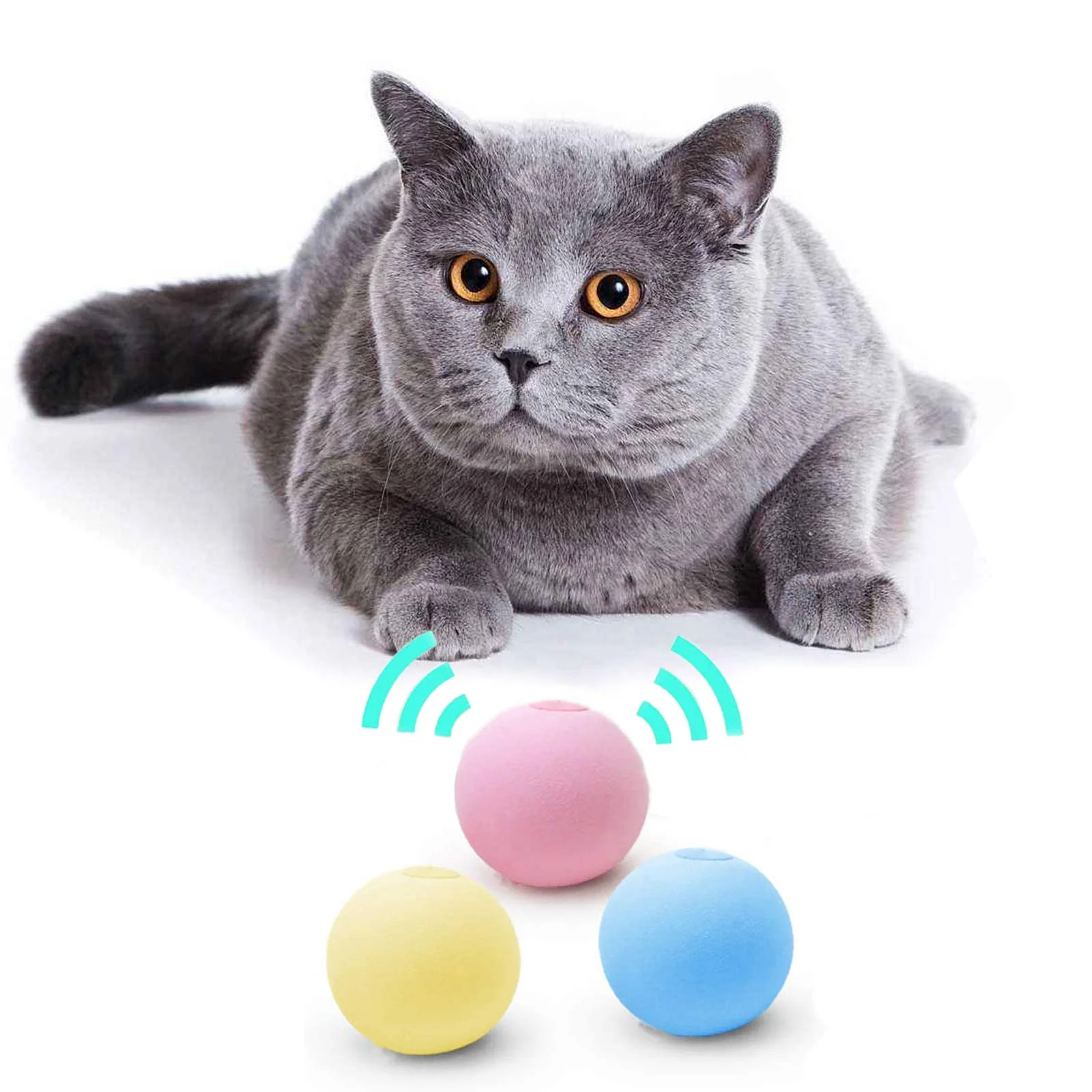 

Smart Cat Toys Interactive Ball Catnip Cat Training Toy Pet Playing Ball Pet Squeaky Supplies, Customized