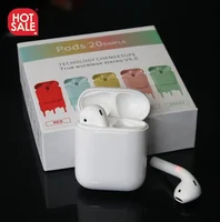 

New Pods 20 TWS BT V5.0 Earphones Double Ear Mini Wireless Earbuds Headphones Support Wireless Charging