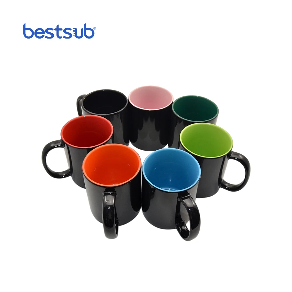 BestSub 11 oz Photo Sublimation Ceramic Temperature Sensitive Hot Water Magic Color Changing Coffee Mug B2CIN