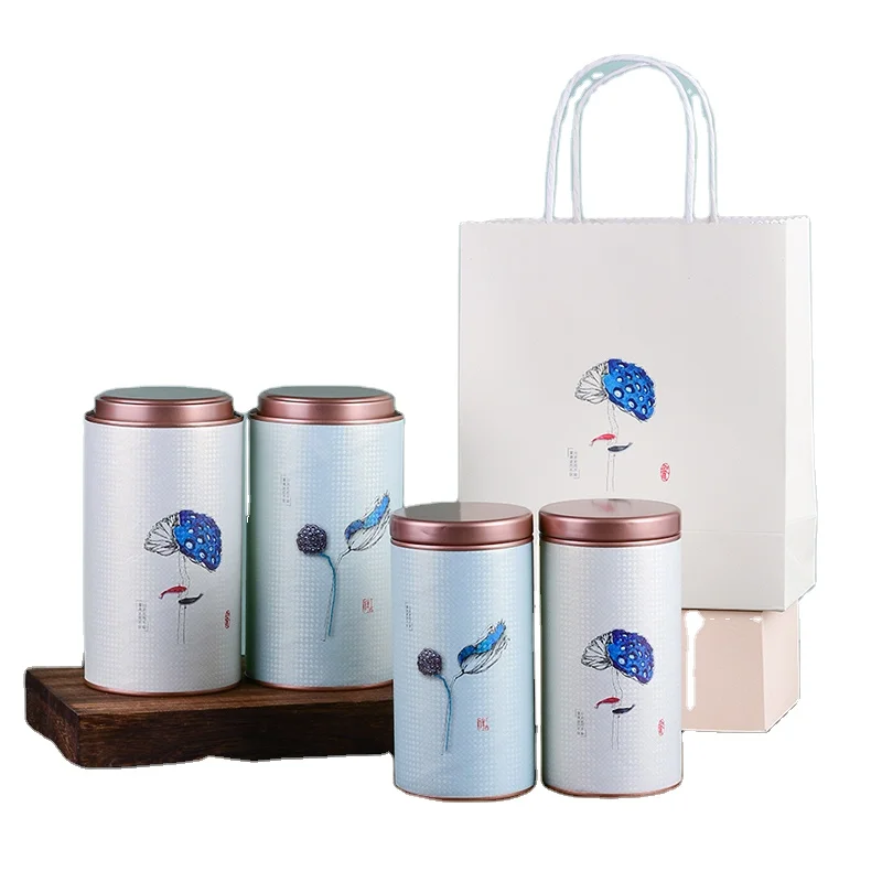 Custom Design Size Container Packaging Colorful Cylinder Box Cosmetic Food Tea Packaging Cardboard Kraft Paper Tube With Bag
