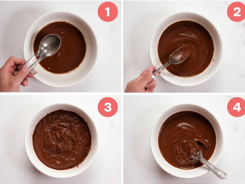 Step by step chocolate pudding preparation