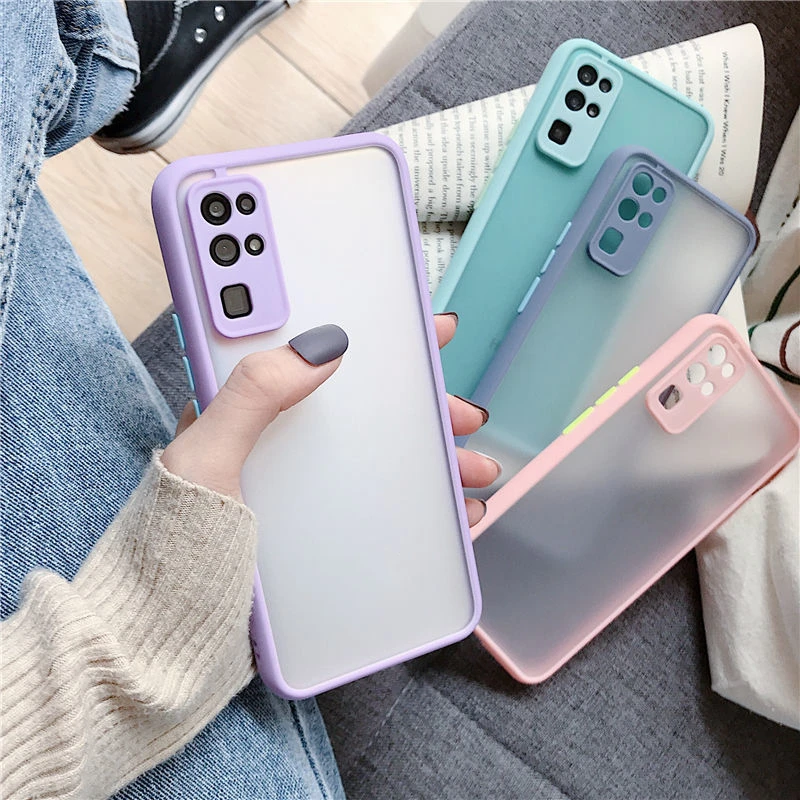 

Shockproof Silicone Bumper smoke Phone Case For Xiaomi Redmi Note 10 10T 9 9T Pro Lite Poco X3 NPC K30 Transparent Matte Cover, Multi colors