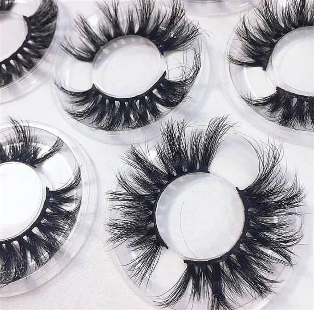 

25mm mink eyelash vendor siberian mink eyelash strips with eyelashes custom packaging, Natural black