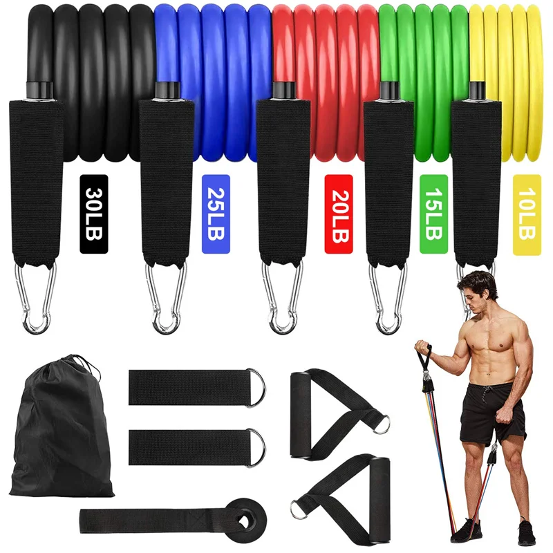 

Low Price Exercise Equipment for Home Workouts Workout Bands Resistance Band, Black red yellow blue green