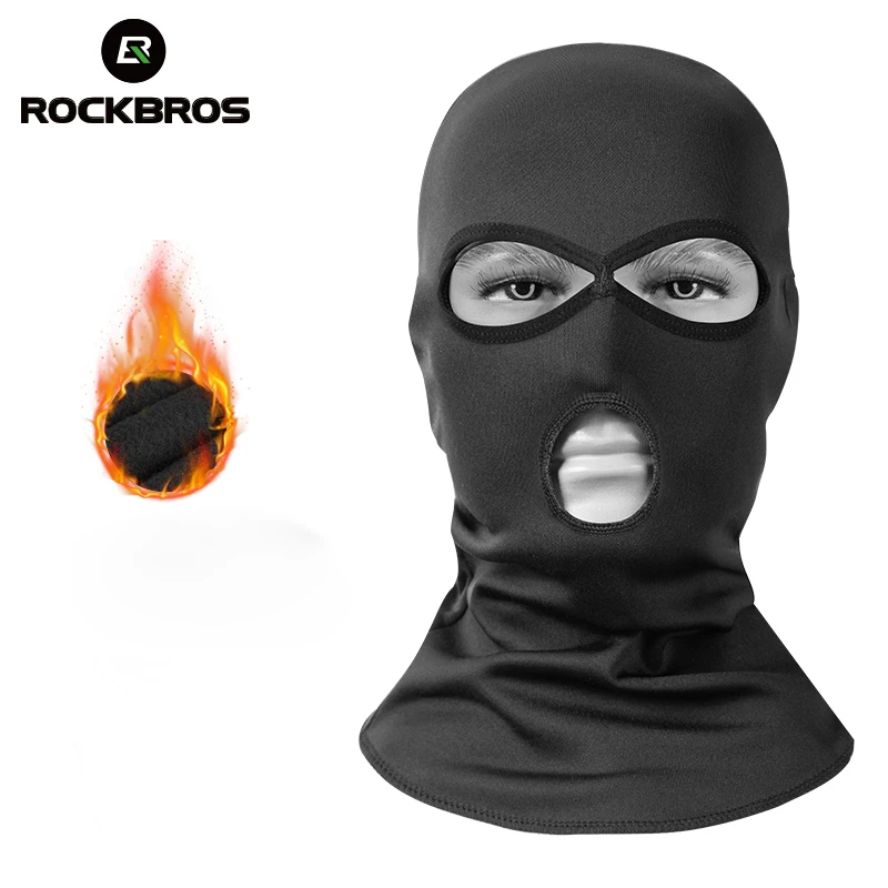 

ROCKBROS Bicycle Winter Full Face Mask CS Warm Men Women Thermal Fleece Neck Cap Neck High Elasticity Bike Ski Mask Scarf, Black