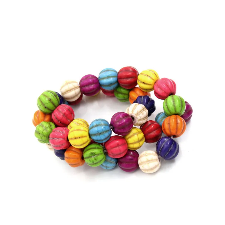 

TB0199 Multicolor Turquoise Pumpkin Shape Beads