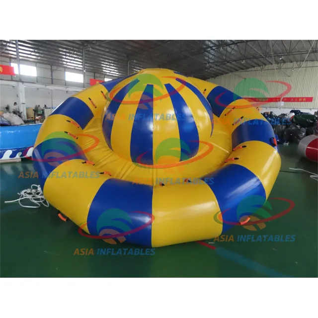 

Factory good quality water game toys, towable tube inflatable disco boat, Yellow/ blue or customized