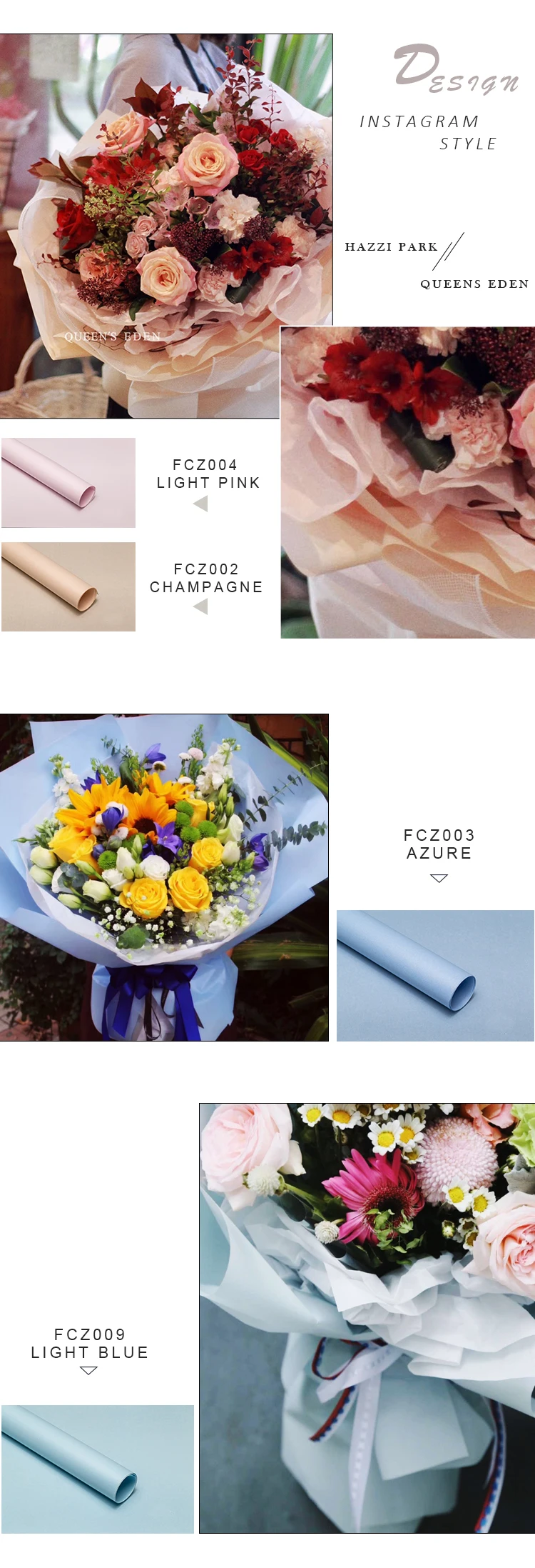 カスタム印刷された防水ラッピング花紙花 花束 Buy カスタム印刷された包装紙 花包装紙 紙の花包装 Product On Alibaba Com