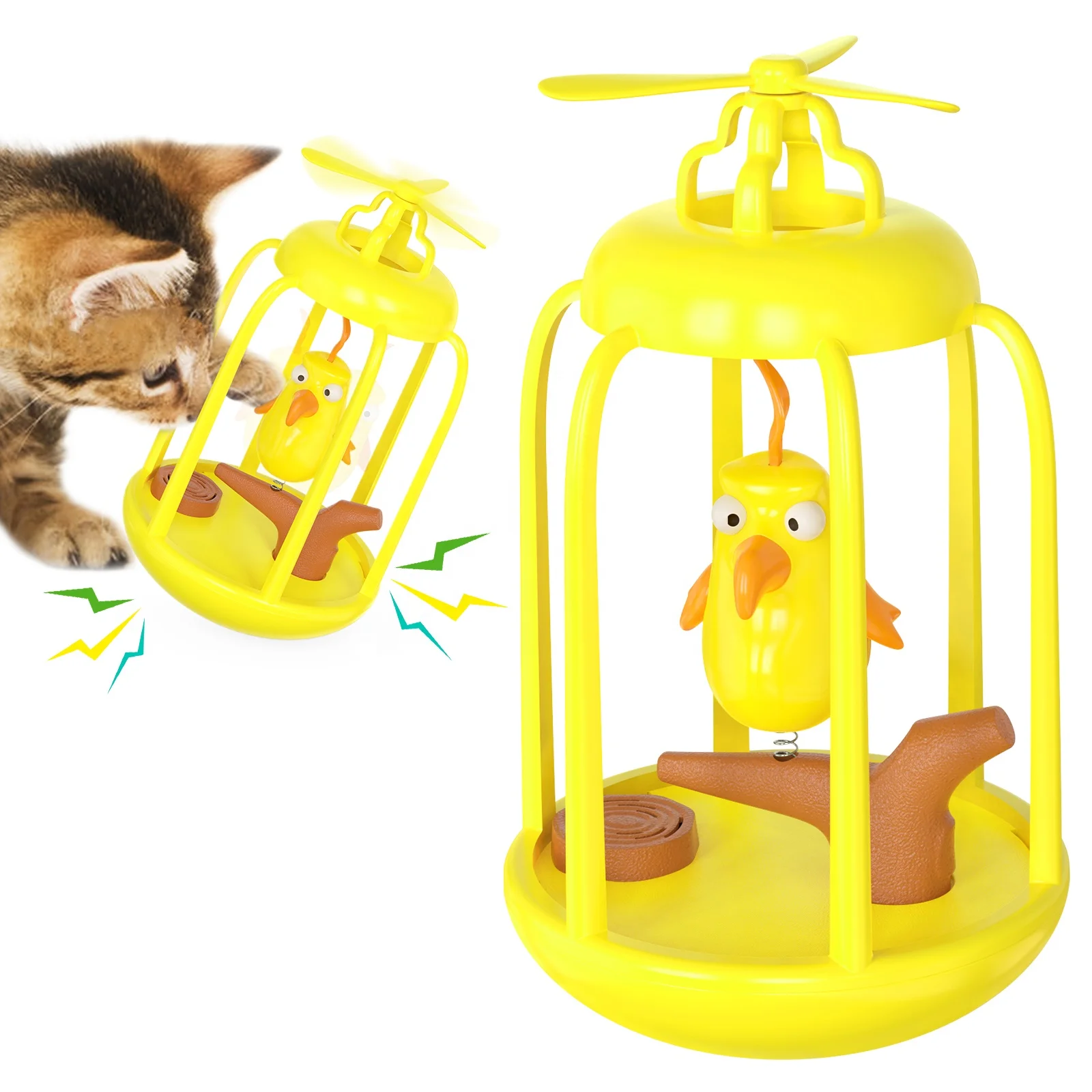 

Popular New Bird Cage Type Tumbler Cat Toy Interactive Vocal Squeaky Cats Toy