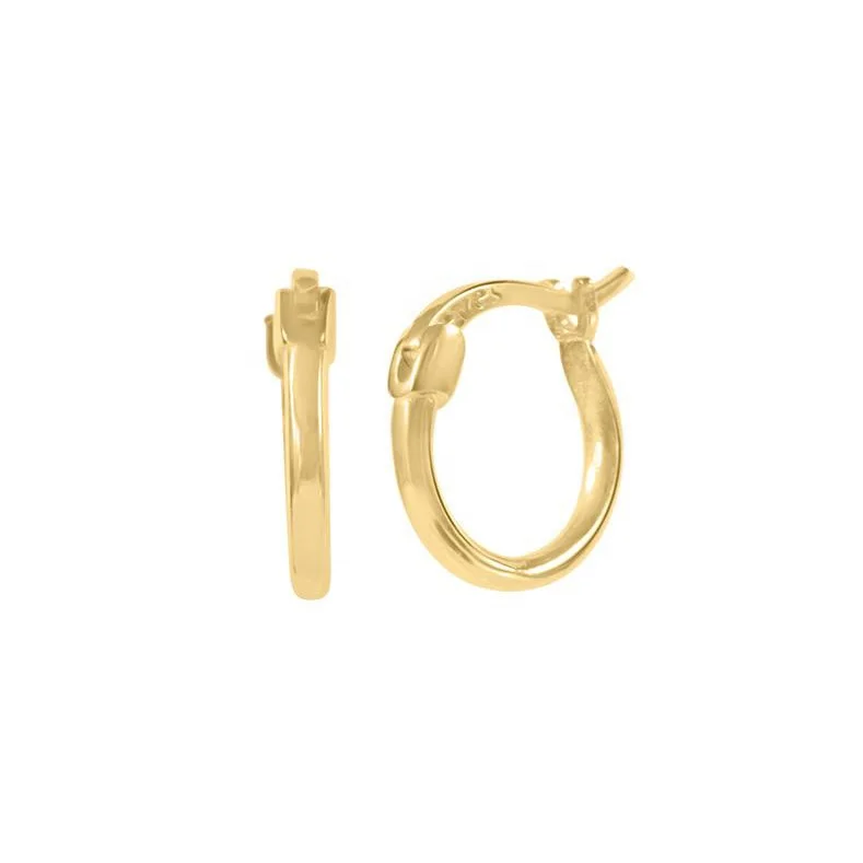 14K 18K Gold Plated Vermeil 925 Sterling Silver Fine Jewelry U Shaped Huggie Hoop Earrings for Women Wholesale