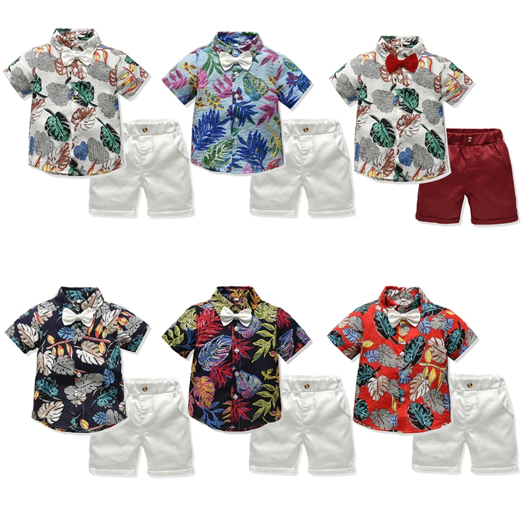 

Fashion baby boy shirt shorts set summer kids wear children clothing toddler boy clothes for kid, 6 designs