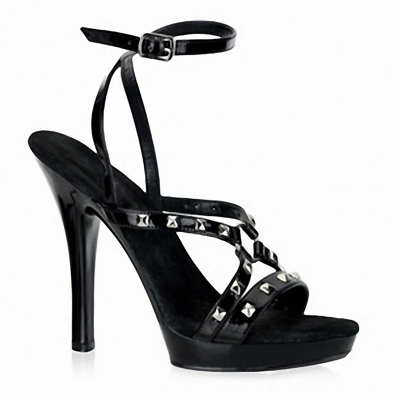 Rivet Black Ribbons 13cm Peep Toe Sexy Elegant Thin Heels Sandals Fetish Hot Sale Strip Pole Dance Exotic Dancer Models Catwalk