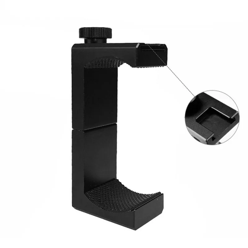 

Hot Shoe Wider Mount Clip Bracket Aluminum Metal Large Cell Phone Holder Clamp Tripod Stand