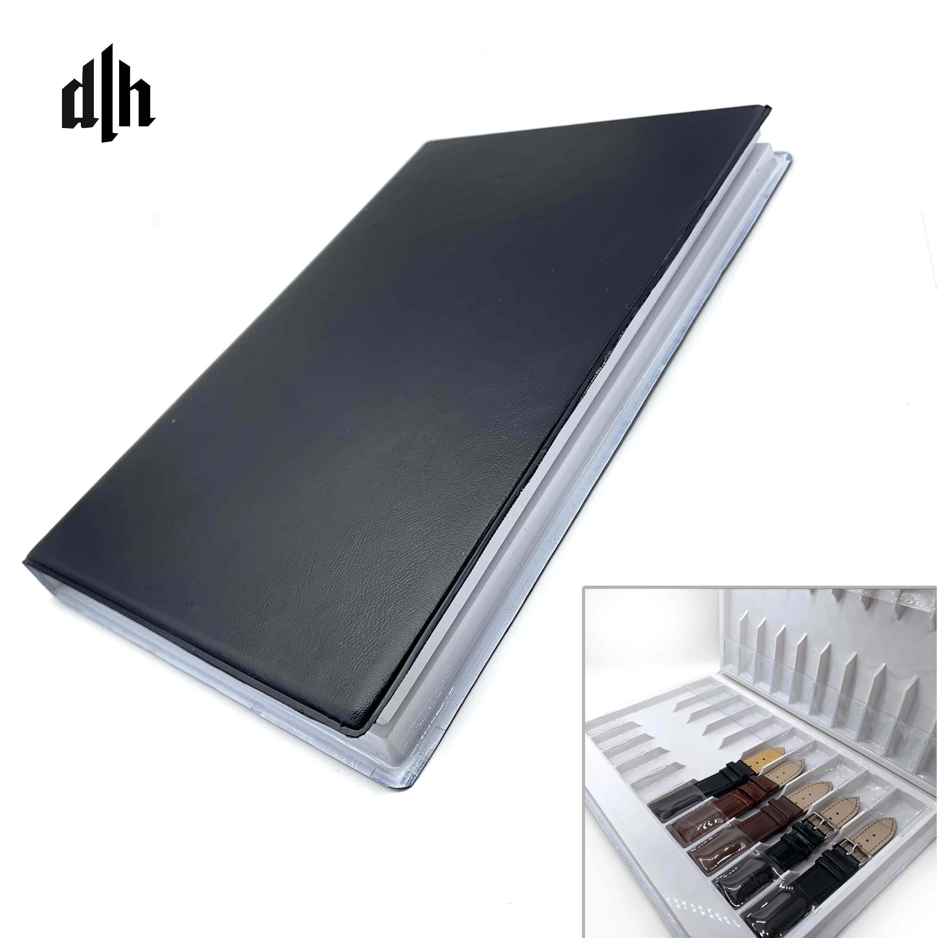 

Custom Packing Leather Box Brochure Watch Band Packaging Sale Display Collection Book Watch Strap Show Book, Customized color