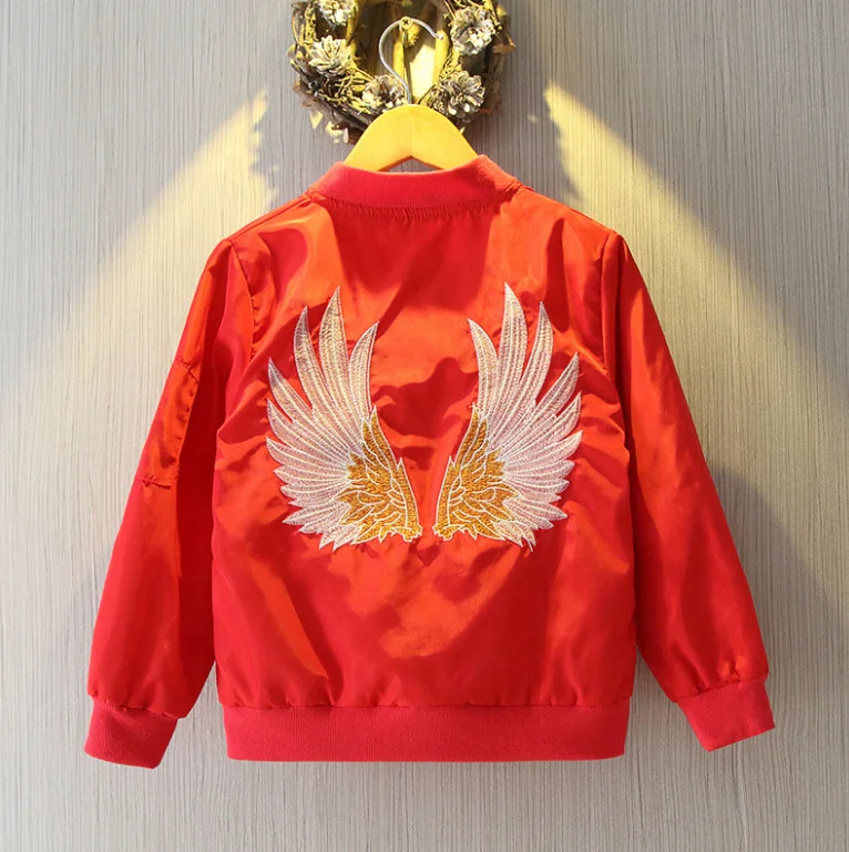 

Custom Girl Autumn Coats Two Sides Fashion Sequin Embroidery Pocket Zipper Women Baseball Jacket, Embroidery jacket women in red/pink