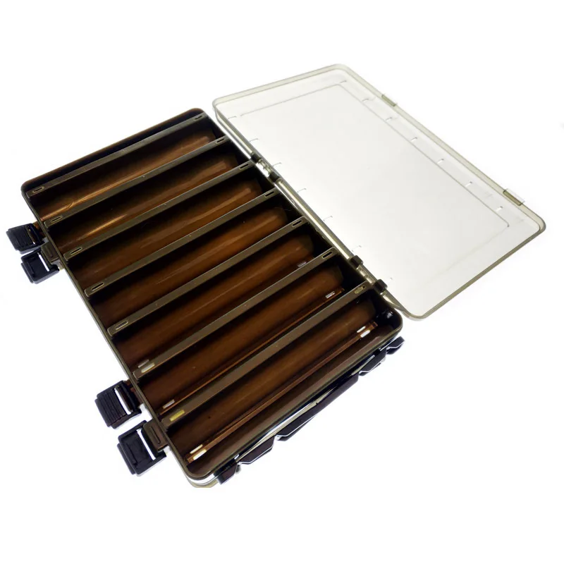 
Wholesale 27 * 18 * 4.5cm double-sided fishing tackle box squid fixture accessories box temptation bait container fishing box 
