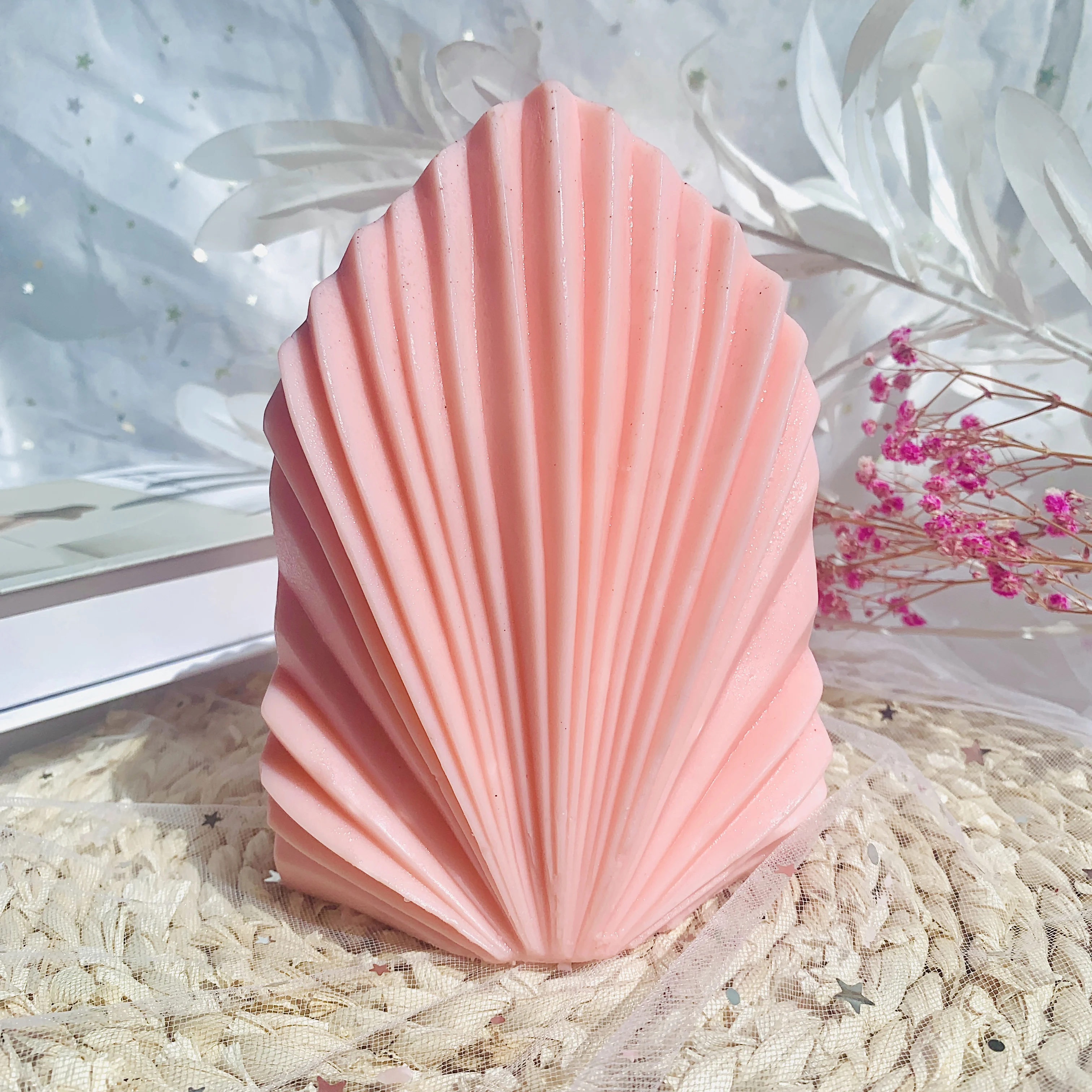 

A273 3D Large Silicone Palm Spear candle mold shell candle silicone mould Geometrical Wavy Candle Mold, Stock or customized