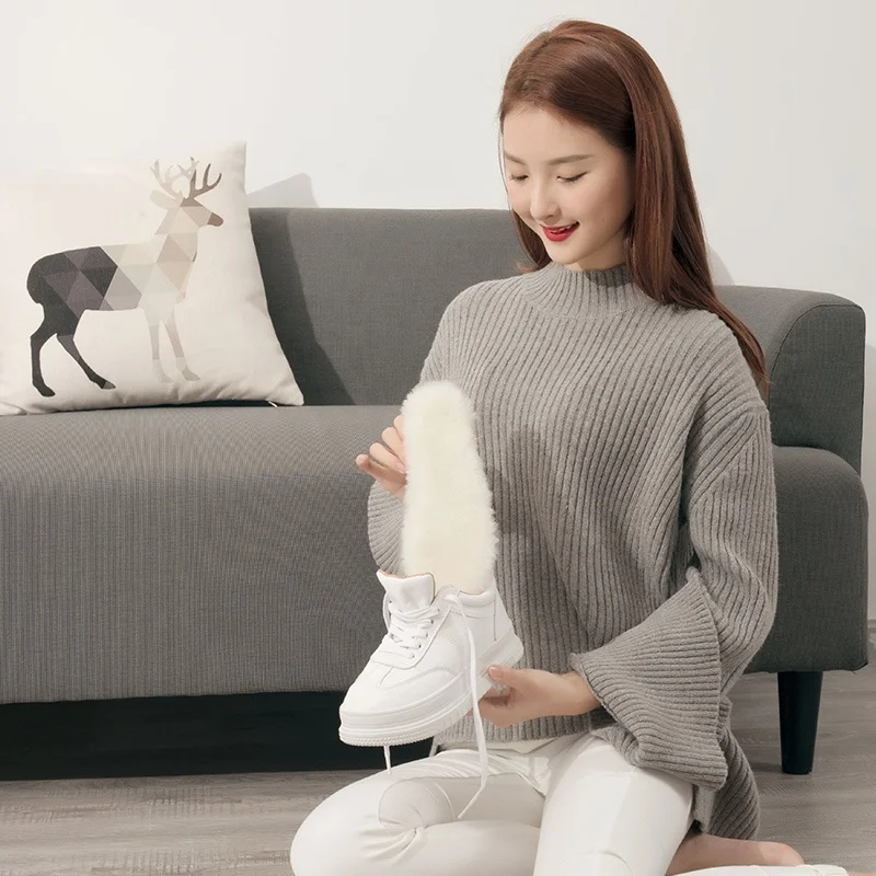 

Wholesale winter thermal warm heat Wool/sheepskin foot shoe insoles