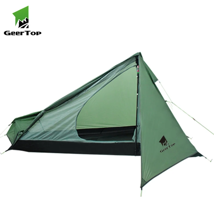 

Geertop Hiking Travel High-end 1 Man Ultralight Portable Military Pyramid Tent, Blue