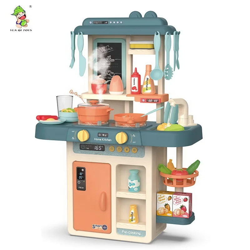 
Luxury plastic kitchen play set spraying mist cook pretend toys 