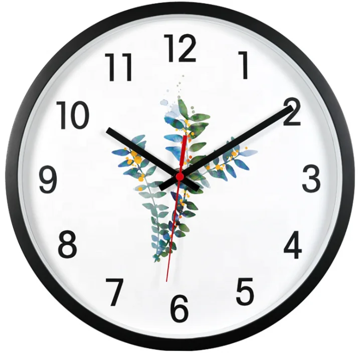 

12 inch wall clock plastic round quartz custom wall clock, Customized color