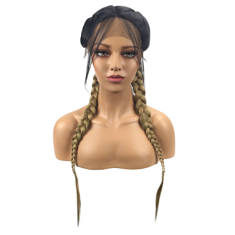 YG High-quality Long Ombre braid wig 13x4 synthetic Lace Front Wigs for women Natural Cosplay hair Wigs