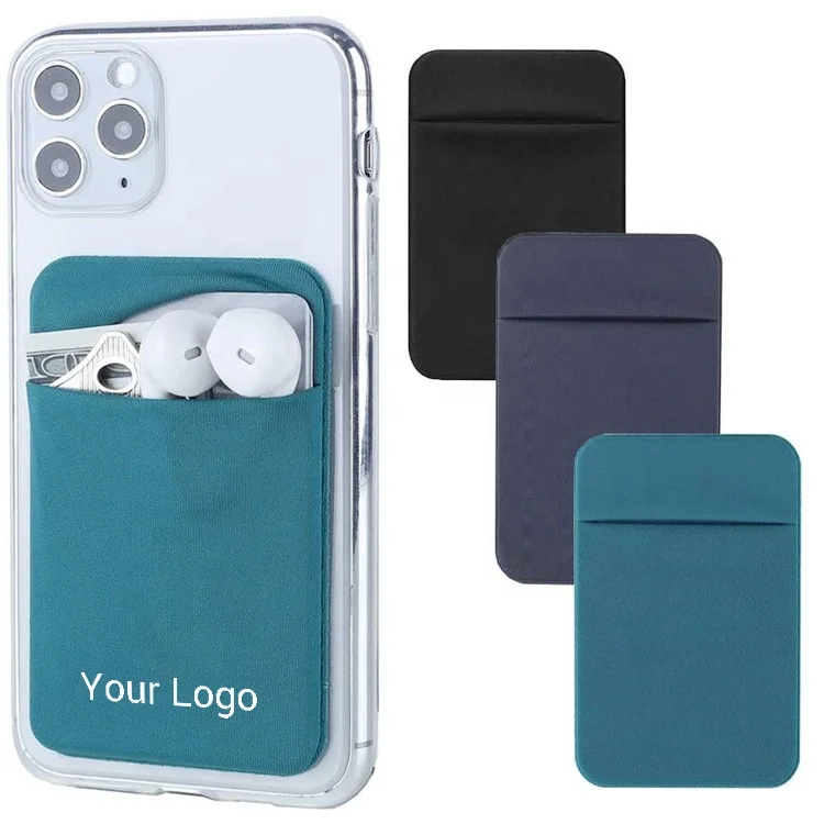 

Slim Microfiber Stretch Card Sleeves Stick On Wallet Self Adhesive Smart Phone Pocket Credit Card Holder For Phone, Multi colors in stock, contact seller for color chart