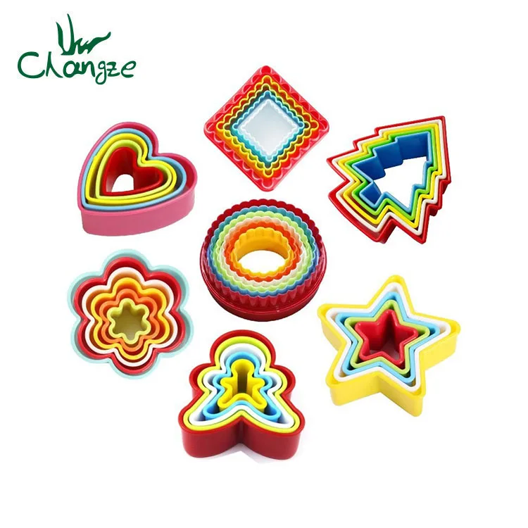 

Hot selling plastic cookie cutter set,5-6 pieces colorful cookie mold kit