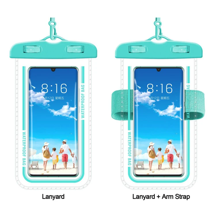 

Custom Universal Pvc Mobile Phone Bags Pouch For iPhone For Samsung Ipx8 Waterproof Cellphone Cases With Lanyard & Arm Strap