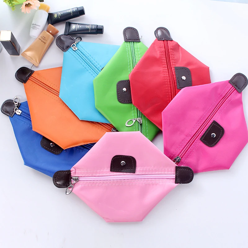 

Custom Logo Nylon Zippered Nylon Toiletry Cosmetic Bags Small Cosmetic Nylon Bags With Zipper