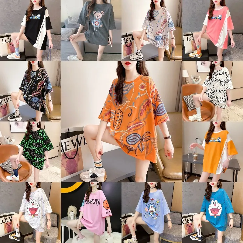 

2021 summer Korean version of all-match women's T-shirt large size women's short-sleeve T-shirt low-cost goods wholesale tail