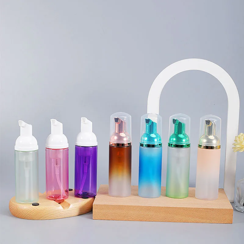 

Luxury Plastic Bottles 200ml Liquid Soap Dispenser With Foaming Pump White Clear Pink Black Containers Supply