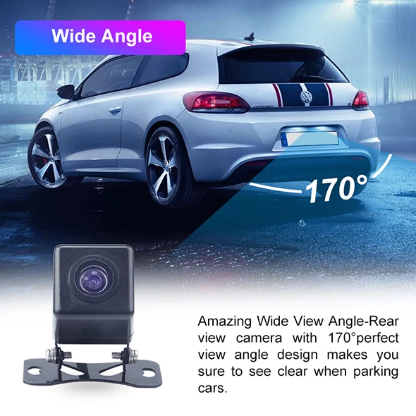 Mini Dynamic Trajectory Tracks Car Rear Backup Camera w/ Wide Angle Night Vision 