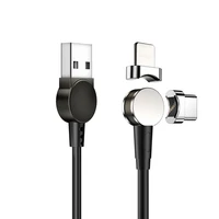 

180-degree rotating detachable magnetic USB charge data cable for iPhone Android iPad MacBook