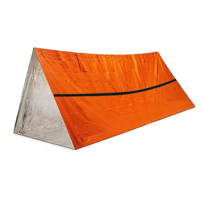 

Emergency Tent Lightweight Compact Rescue Large PE Foil Survival Tent Shelter for Camping Hiking Outdoor, Orange